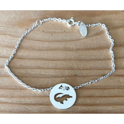 Bracelet femme argent, créateur CabaneTchanque, Token's Crocodile